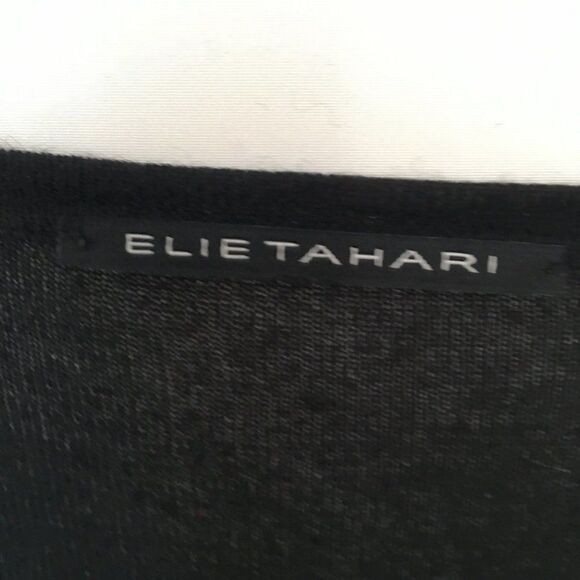 Elie Tahari  Brown V-neck Long Sleeve Sweater - Picture 3 of 8